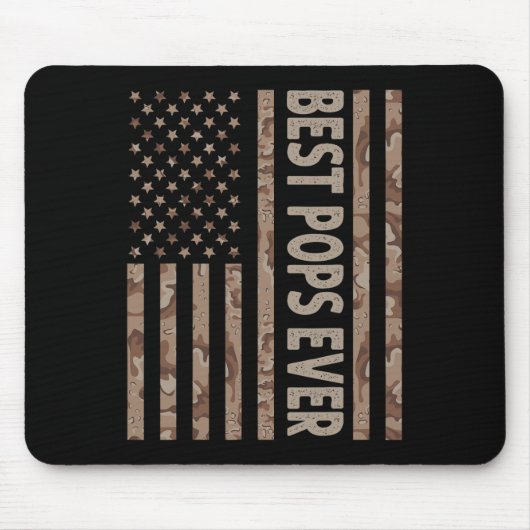 Pop je US-amerikanische Flagge Funny Großvater Vat Mousepad (Vorne)