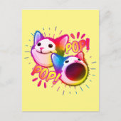 Pop Katzenkätzchen Postkarte (Vorderseite)