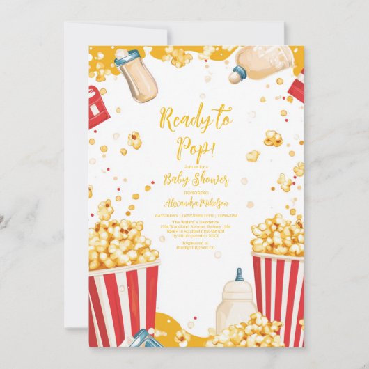 Pop Kinderdusche bereit Einladung (Vorderseite)