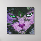 Pop Kitty Pink Wrapped Canvas Print Leinwanddruck (Vorderseite)