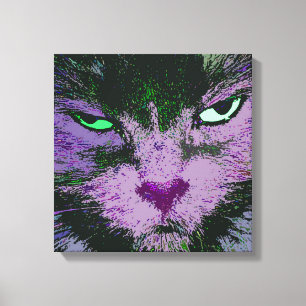 Pop Kitty Pink Wrapped Canvas Print Leinwanddruck