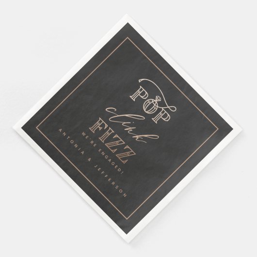 Pop klink Verzückung Party Servietten Rose Gold (Ecke)