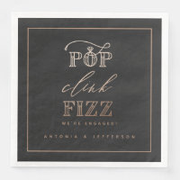 Pop klink Verzückung Party Servietten Rose Gold