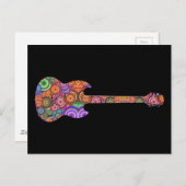 Pop kreist Gitarren-Logo ein Postkarte (Vorne/Hinten)