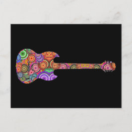 Pop kreist Gitarren-Logo ein Postkarte