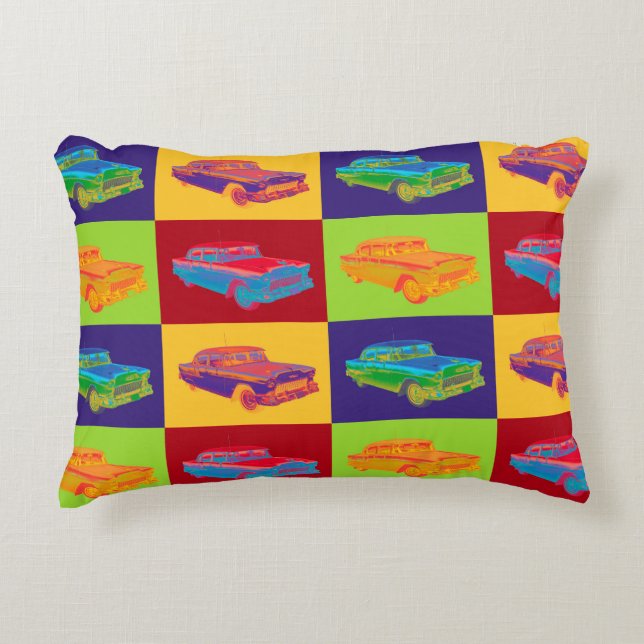 Pop-Kunst 1955 Chevrolets Bel Air Dekokissen (Vorderseite)