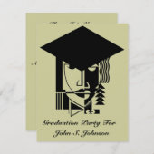 Pop-Kunst-Abschluss-Party Einladungs-Absolvent Einladung (Vorne/Hinten)