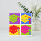 Pop-Kunst-Absolvent Einladung (Stehend Vorderseite)