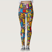Pop Kunst abstraktes geometrisches Muster 28 Leggings (Vorderseite)