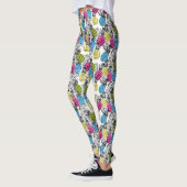 Pop-Kunst-Ananas und Palmblätter 2 Leggings (Links)