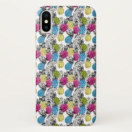 Pop-Kunst-Ananas und Palmblätter Case-Mate iPhone Hülle (Rückseite)