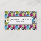 Pop-Kunst-Ananas und Palmblätter Visitenkarte (Vorderseite)