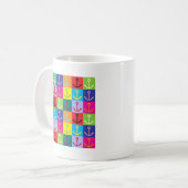 Pop-Kunst-Anker Kaffeetasse (Vorderseite Links)