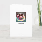 Pop Kunst Aquamariner Hintergrund Bartete Typ Gebu Karte (Rückseite)