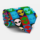 Pop-Kunst-Art-Raum-alien-Kopf-Hals-Krawatte Krawatte (Gerollt)