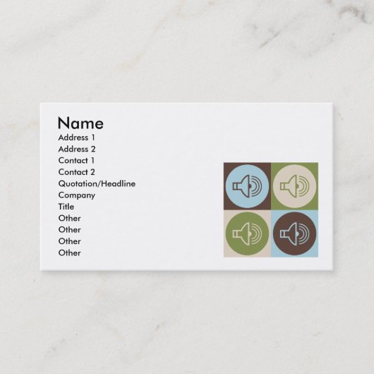 Pop-Kunst-Audiologie Visitenkarte (Vorderseite)