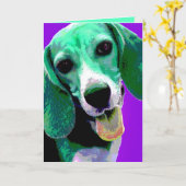 POP-KUNST Beagle Karte (Gelbe Blume)