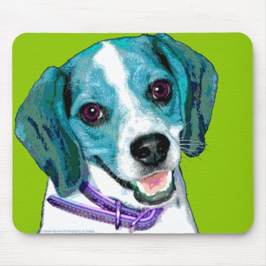 Pop KUNST Beagle-Welpe Mousepad (Vorne)