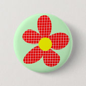 Pop-Kunst-Blume - hellgrün Button (Vorderseite)