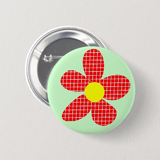 Pop-Kunst-Blume - hellgrün Button (Vorne & Hinten)