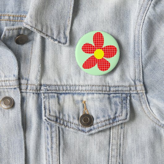 Pop-Kunst-Blume - hellgrün Button (Beispiel)