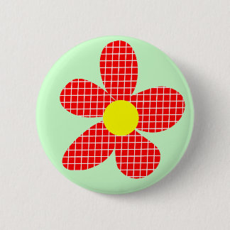 Pop-Kunst-Blume - hellgrün Button
