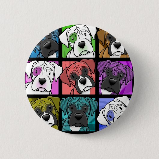 Pop-Kunst-Boxer Button (Vorderseite)