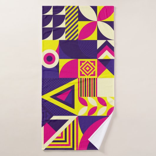 Pop Kunst, bunte geometrische Formen. Badehandtuch (Badehandtuch)