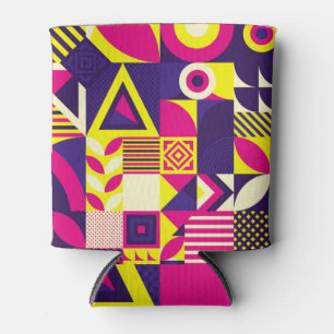 Pop Kunst, bunte geometrische Formen. Dosenkühler