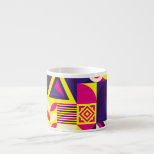 Pop Kunst, bunte geometrische Formen. Espressotasse