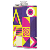 Pop Kunst, bunte geometrische Formen. Flachmann (Links)