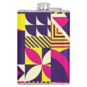 Pop Kunst, bunte geometrische Formen. Flachmann (Rückseite)