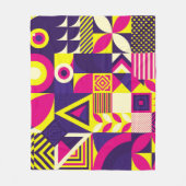 Pop Kunst, bunte geometrische Formen. Fleecedecke (Vorderseite)