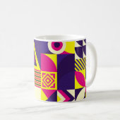 Pop Kunst, bunte geometrische Formen. Kaffeetasse (VorderseiteRechts)