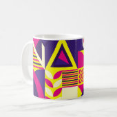 Pop Kunst, bunte geometrische Formen. Kaffeetasse (Vorderseite Links)
