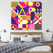 Pop Kunst, bunte geometrische Formen. Leinwanddruck (Insitu (Schlafzimmer))