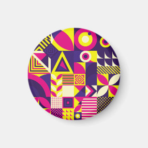 Pop Kunst, bunte geometrische Formen. Magnet