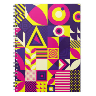 Pop Kunst, bunte geometrische Formen. Notizblock
