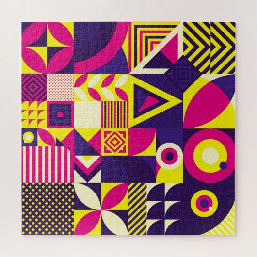 Pop Kunst, bunte geometrische Formen. Puzzle (Horizontal)