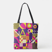 Pop Kunst, bunte geometrische Formen. Tasche (Rückseite)