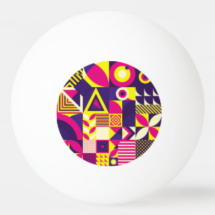 Pop Kunst, bunte geometrische Formen. Tischtennisball