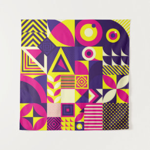 Pop Kunst, bunte geometrische Formen. Wandteppich