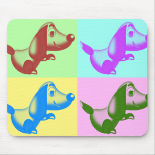 Pop-Kunst-Cartoon-Hundemausunterlage Mousepad