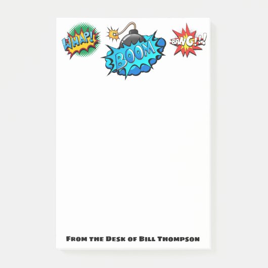 Pop-Kunst-Comic-Art-Bomben-Boom! Besonders Post-it Klebezettel (Vorderseite)