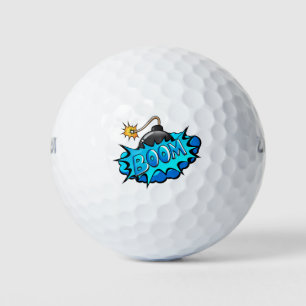 Pop-Kunst-Comic-Art-Bomben-Boom! Golfball