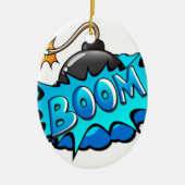 Pop-Kunst-Comic-Art-Bomben-Boom! Keramikornament (Vorne)