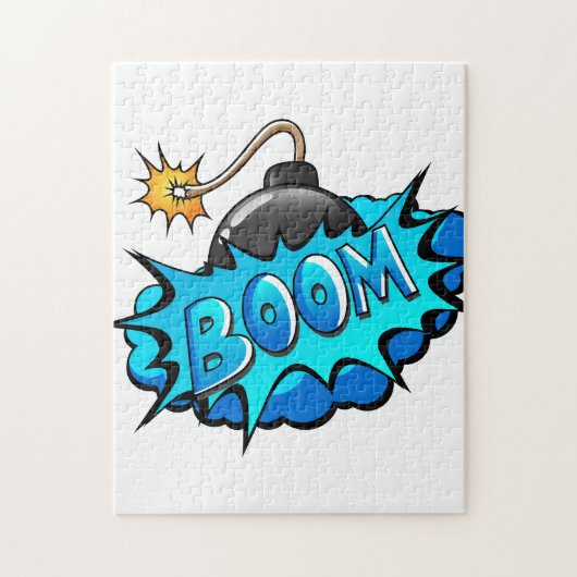 Pop-Kunst-Comic-Art-Bomben-Boom! Puzzle (Vertikal)