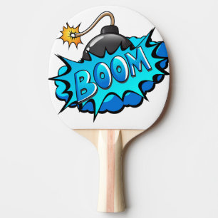 Pop-Kunst-Comic-Art-Bomben-Boom! Tischtennis Schläger