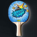 Pop-Kunst-Comic-Art-Boom! Personalisiert Tischtennis Schläger<br><div class="desc">Dieser retro Comicart Boom! ist für jeden Superheldsammler oder Fanjungen perfekt. Die hellen Grafiken haben harte Kurse u. mutigen Farbton.</div>