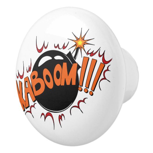 Pop-Kunst-Comic-Art KaBoom! Keramikknauf (Rechts)